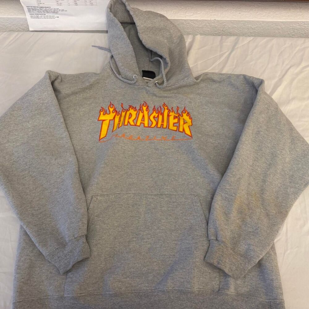 Thrasher Men's Grey Hoodie